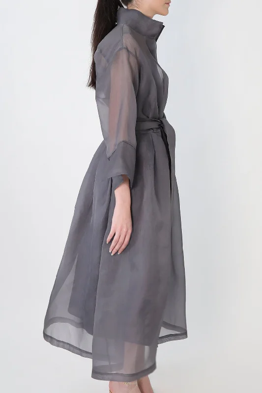 GABRIELLE DRESS IN SILK ORGANZA CHATEAU COCOA