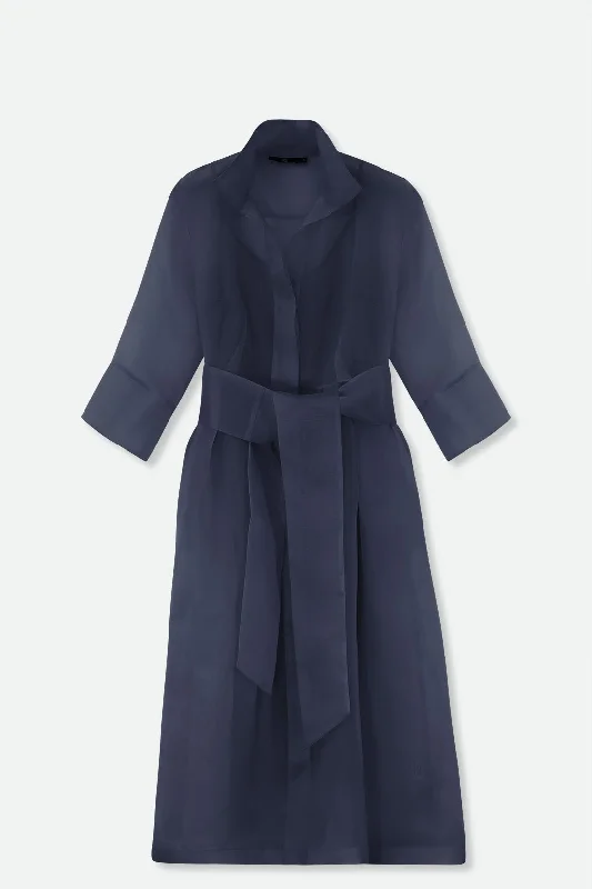 GABRIELLE DRESS IN SILK ORGANZA NAVY