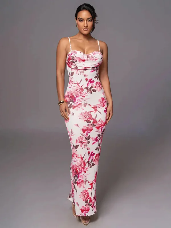 FashionSierra - Print Maxi Dress Sleeveless Backless Sexy Floral Dress