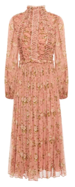 Espionage Silk Floral Chiffon Dress