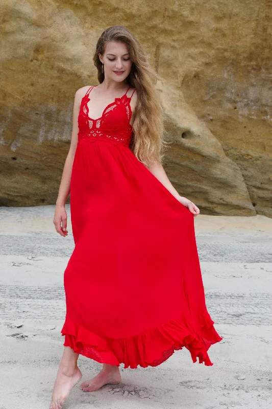 FP Bright Red Adella Maxi Dress