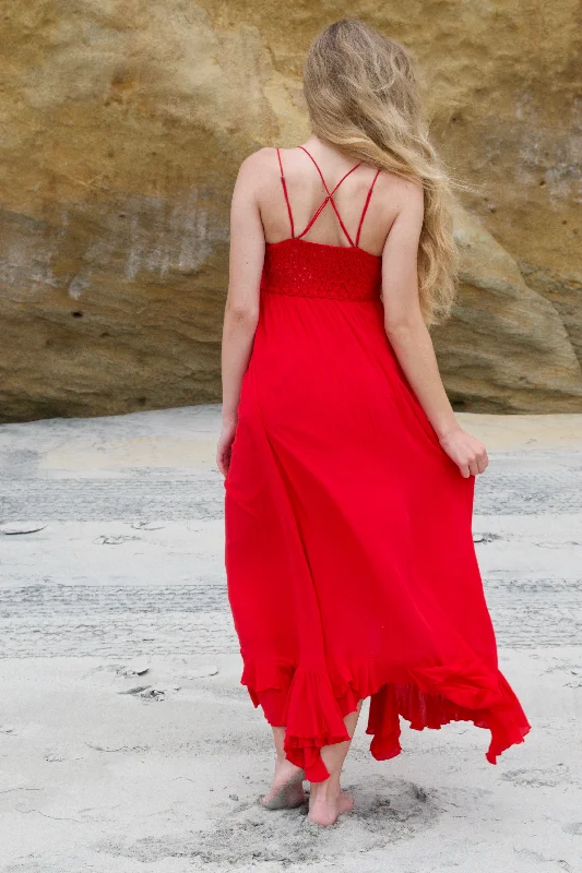 FP Bright Red Adella Maxi Dress