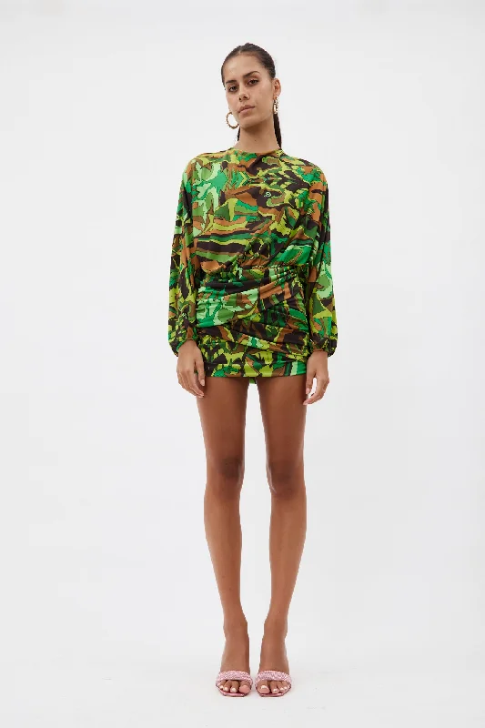 Lucy Emerald Jungle Mini Dress