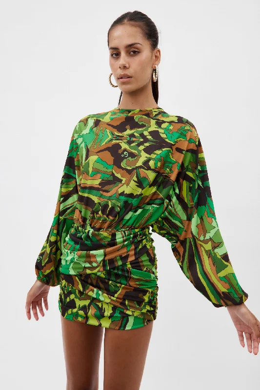 Lucy Emerald Jungle Mini Dress