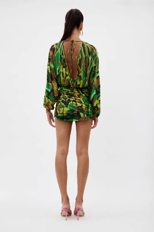 Lucy Emerald Jungle Mini Dress