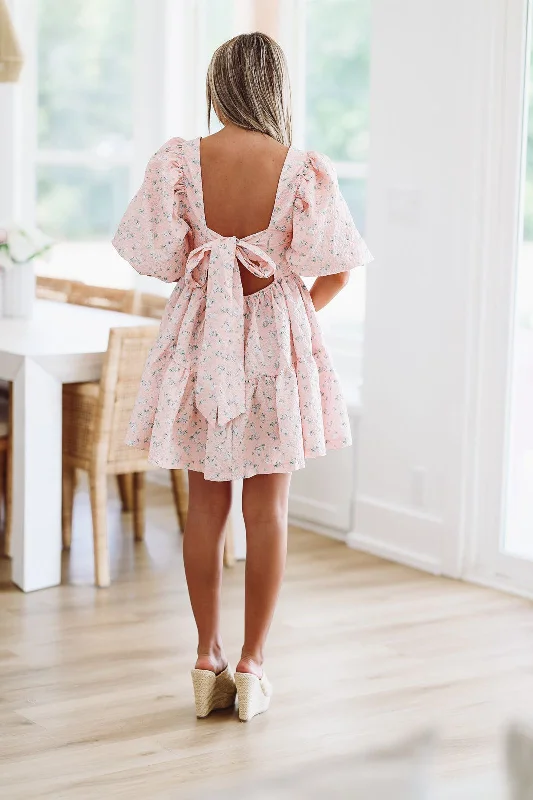 Swept Off My Feet Dress - Pink